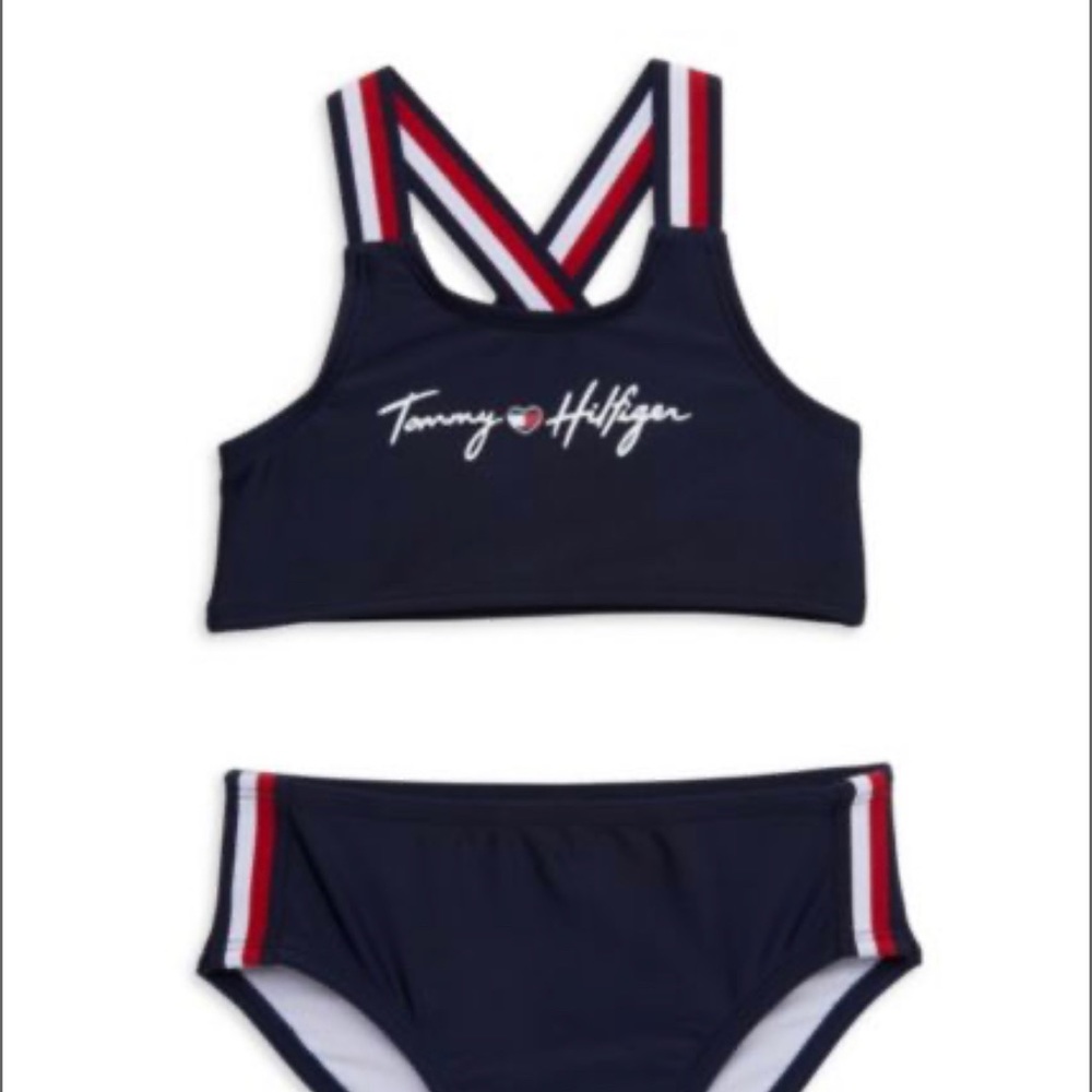 TOMMY HILFIGER
Baby Girl's 2-Piece Striped Logo Bikini Set
